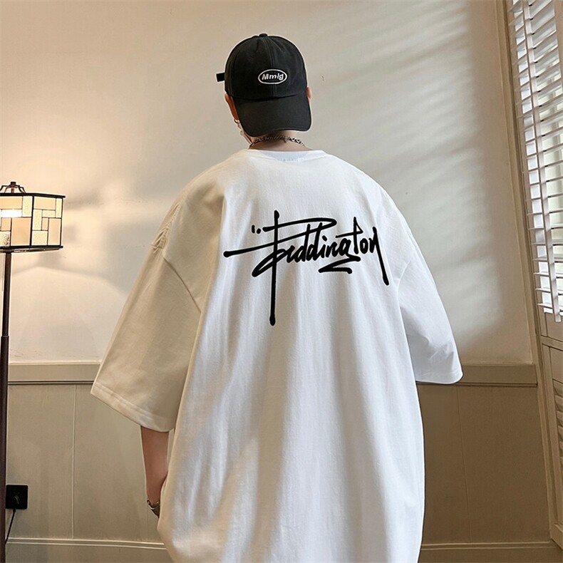 抖音得物二开 现货 220克夏装重磅美式高街宽松短袖t恤 MT153图片