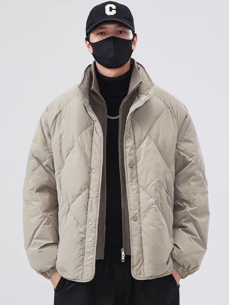 (网图)假两件羽绒服轻薄帅气休闲立领工装羽绒服313B-A5811-P230,男装羽绒服,星座313B