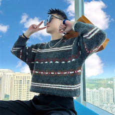 AM301/P85控115秋冬季社会小伙休闲百搭宽松韩式保暖毛衣男白首，男装针织衫/毛衣，星座305B-1