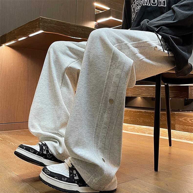 现货！秋冬男士高品质华棉宽松排扣运动裤休闲裤K79-p48-控78，女装休闲裤，星座617B