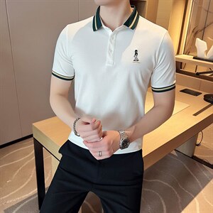 高品质备货大码抖音现货主推直播时尚短袖T恤翻领Polo衫T016-P45图片