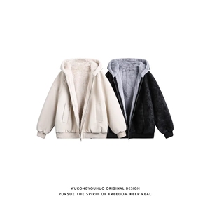 1506-1/M3101/P102座山雕加绒加厚外套男女重磅帆布水洗棉服夹克图片