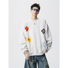 WY5530-P40特加绒P45特大码刺绣高品质华棉重磅卫衣，男装卫衣，电商D232