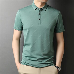 夏季新款男士翻领短袖t恤中年有领男装上衣服休闲POLO衫图片