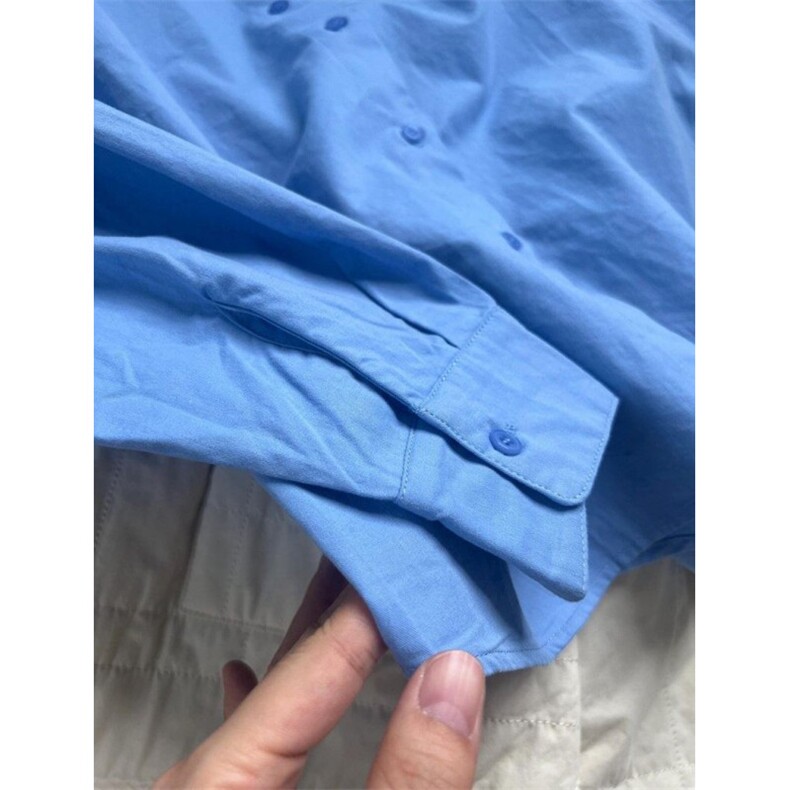 DD307P48纯棉衬衫外套宽松百搭显瘦通勤内搭衬衣男友风上衣,男装衬衫,电商B323A