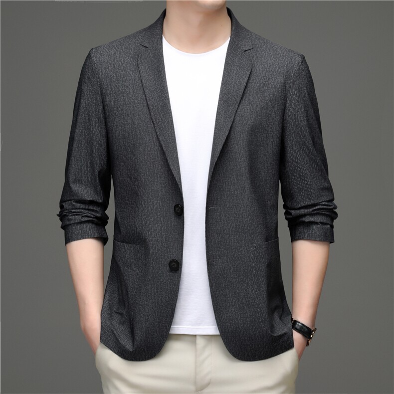 2023春季新款男士商务全无痕西服外套男装中青年长袖小西装便服图片