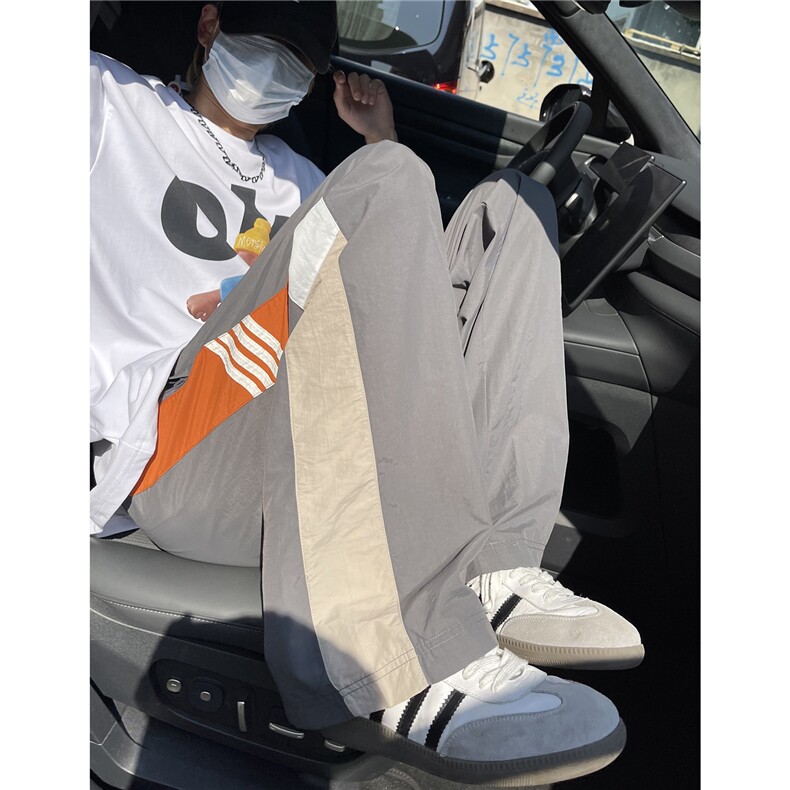 XZ612-K788-P55控79夏季伞兵裤运动休闲裤撞色拼接速干阔腿裤,男装休闲裤,星座612
