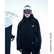冬季保暖拉链魔术贴滑雪服男反光条工装夹克外套M69-P170控258，男装夹克，电商A001