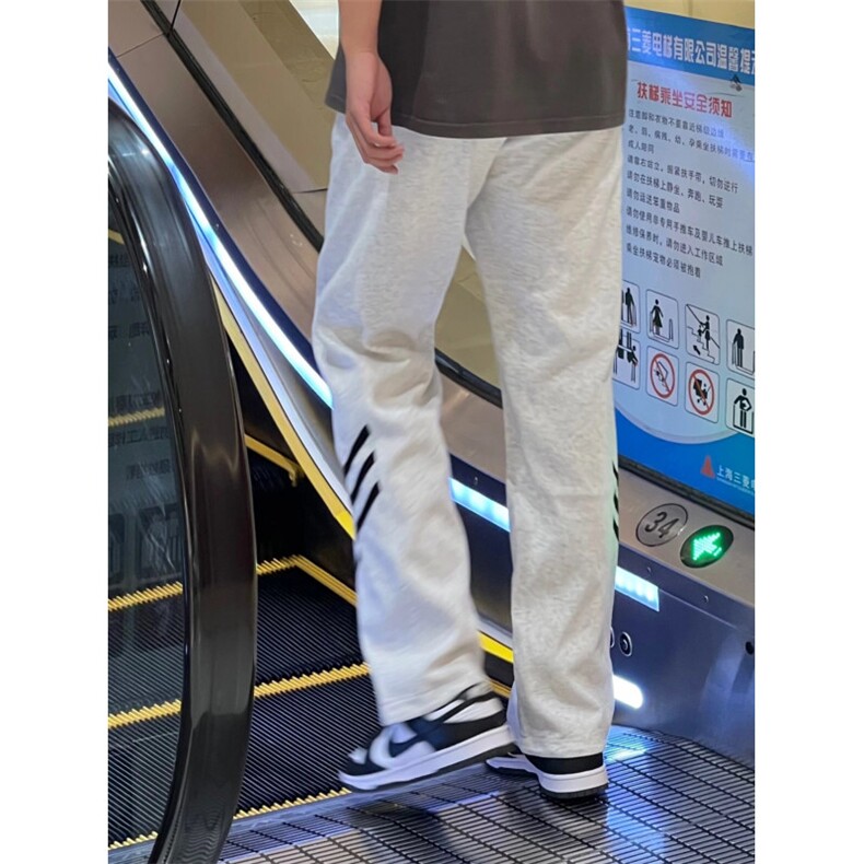 hiphop三条杠裤子男春秋运动直筒垂感宽松阔腿卫裤-STGWK53-P45,男装休闲裤,星座1007（原301D）