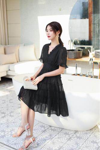 《现货》夏季新款重工订珠韩版连衣裙，女装连衣裙，宫廷韵色