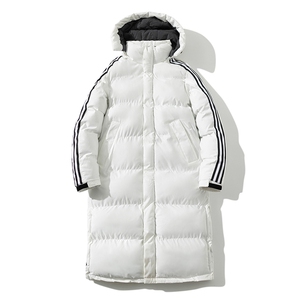 团服班服外贸纯色长款盖膝下加厚开叉棉服男女保暖外套M991P140,大翻领短款毛衣怎么搭配图片