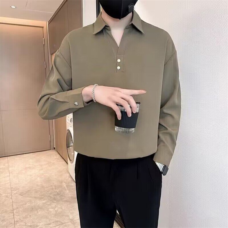 ins时尚潮流慵懒百搭原宿文艺新款气质v领卫衣男2026新款,男装卫衣,星座218-1（原230）