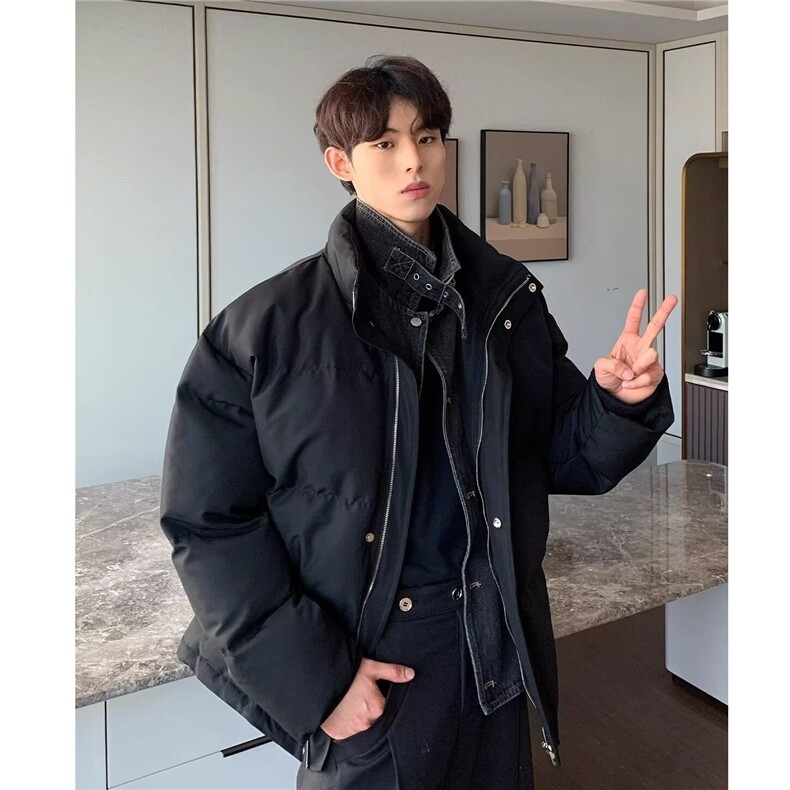 【有货】DW263-P108牛仔拼接羽绒棉服男款冬季假两件棉衣宽松外套,男装棉衣,星座603-2