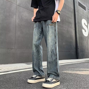 DF5103-P45韩版潮流裤春秋季潮牌复古阔腿裤直筒百搭宽松长裤男裤图片