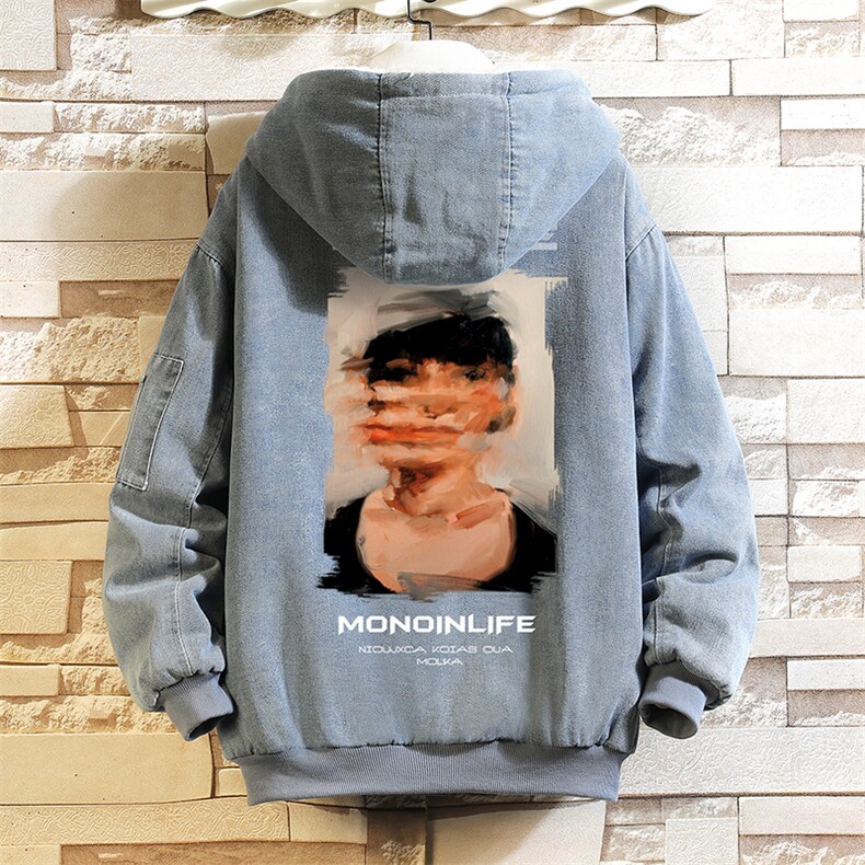 NM53213-P140 牛仔外套男大码加厚加绒衣男羊羔毛服男 砖墙图片