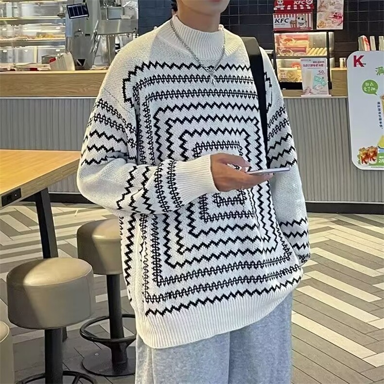 百搭时尚套头纯色圆领流行新款文艺2022毛衣冬季长袖针织衫男,男装针织衫/毛衣,星座716-4