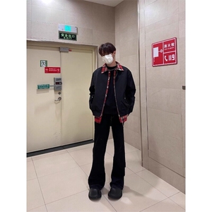 网络图现货假两件外套男新款拼接撞色宽松夹克RJK8561-P80图片