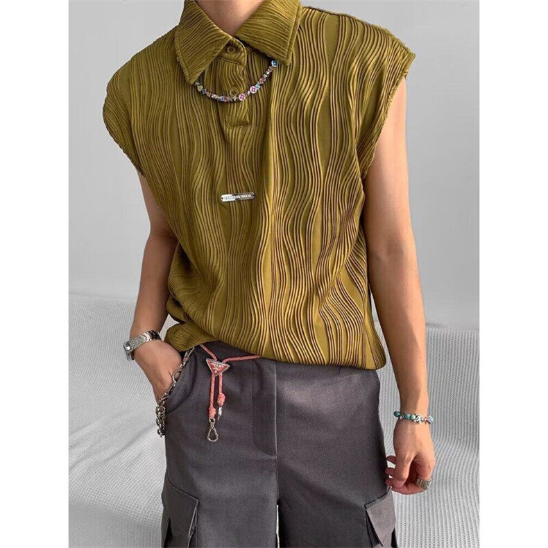 夏季波浪纹背心男韩版宽松坎肩休闲运动帅气无袖T恤肌理TT20，男装背心/马甲，星座1116A-2（原606A-1）