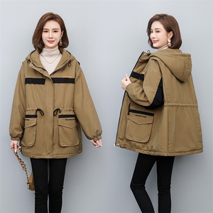 风衣女中长款2024春秋新款收腰小个子时尚宽松百搭休闲加大码外套,女装派克服,独衣靓