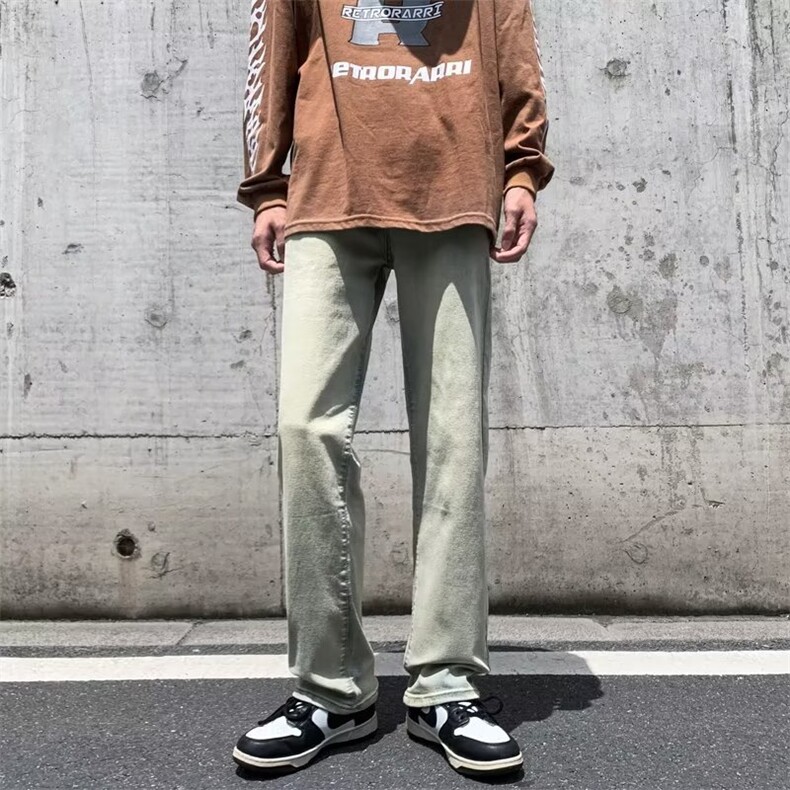 牛仔裤男秋季潮大码休闲裤子高街复古黄泥牛仔N301P38,男装牛仔裤,星座1116-2
