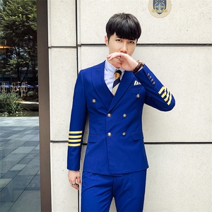 秋冬韩模新款双排扣西服套装男三件套空少服小西装A470-TZ77-P280图片