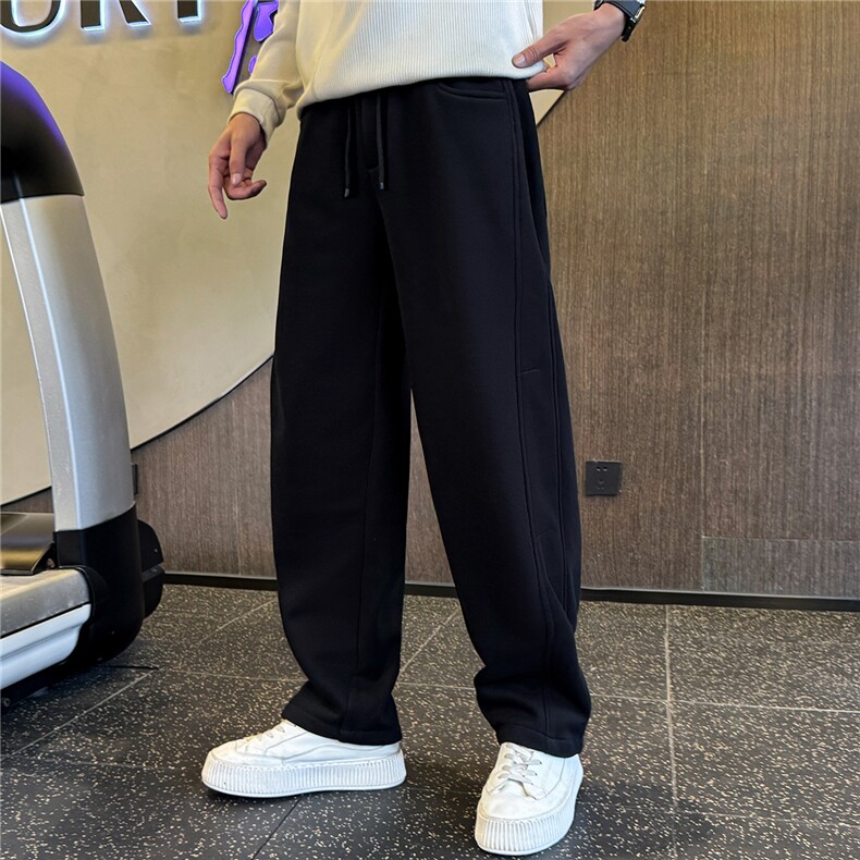 加绒休闲裤男秋冬2025新款加厚休闲男士弯刀裤A313-18231-P68,男装卫衣,电商A313