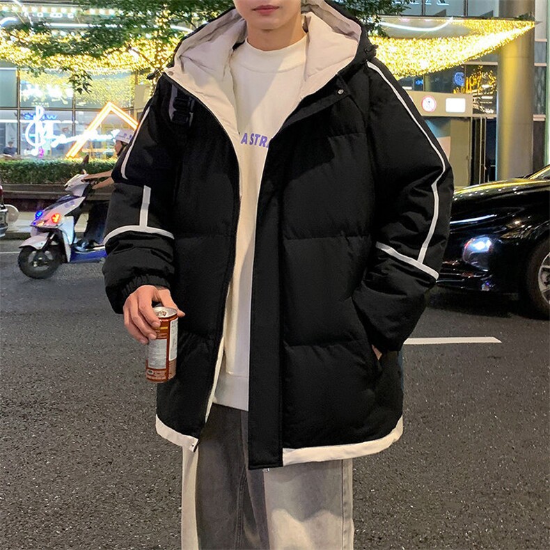 中性风棉衣男二开宽松连帽防风防水加厚棉袄DSA157B-M8871-特P80,男装棉衣,电商A157B