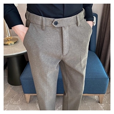 男士冬季休闲裤高端修身商务羊毛西装裤，男装西服套装，星座410-7