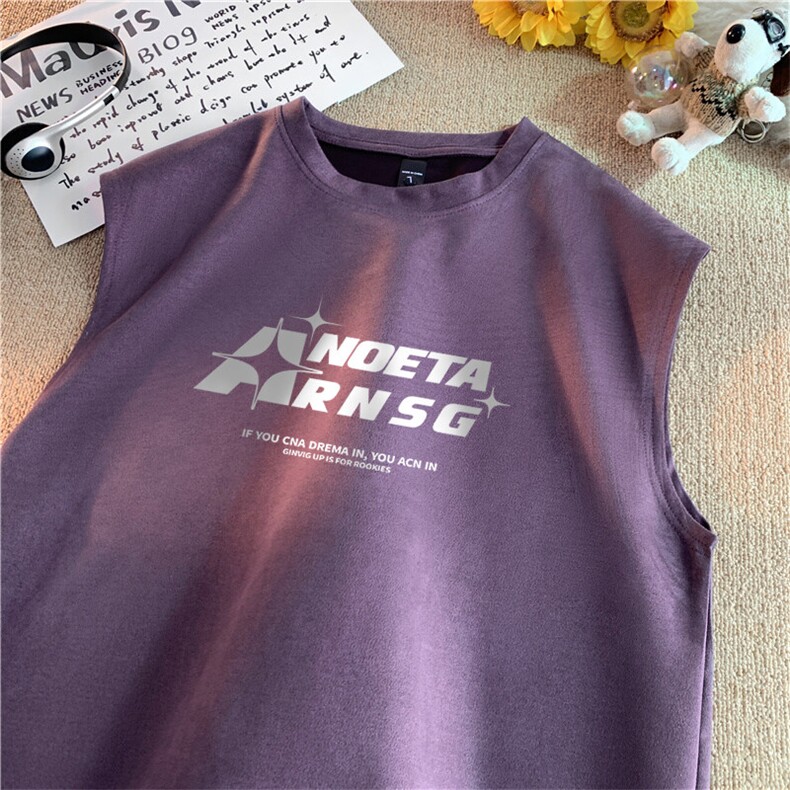 可设48小时发货支持抖音得物来样二开240克重磅美式麂皮绒背心t恤，男装背心/马甲，电商A486