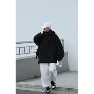 春秋新款防风防水冲锋衣男连帽宽松潮夹克外套男士JK86-P70图片