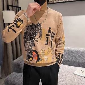 毛衣男士秋冬季加厚潮个性针织衫2024年新款圆领打底线衣男 M841图片