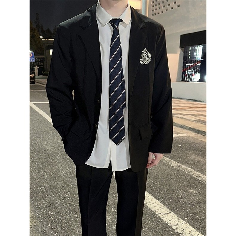 学院风男生西服上衣ins英伦风学生痞帅西装外套班服潮JKW66,男装西服套装,星座516A