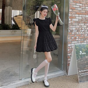 现货夏日甜美初恋飞飞袖连衣裙293-025图片