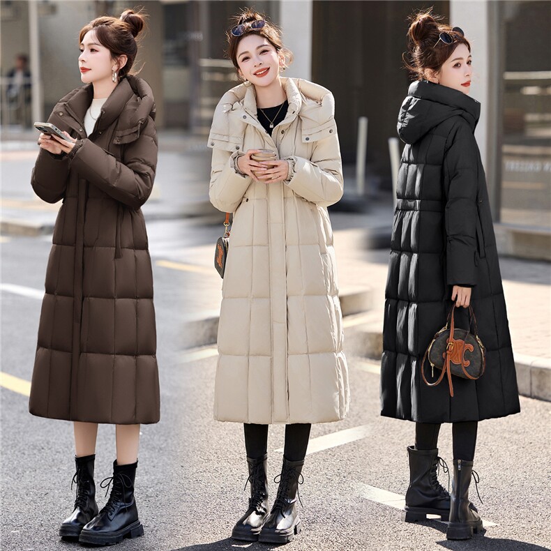 现货2025年冬季中长款白鸭绒厚款，女装羽绒服，琦鑫阁（原依鑫阁）