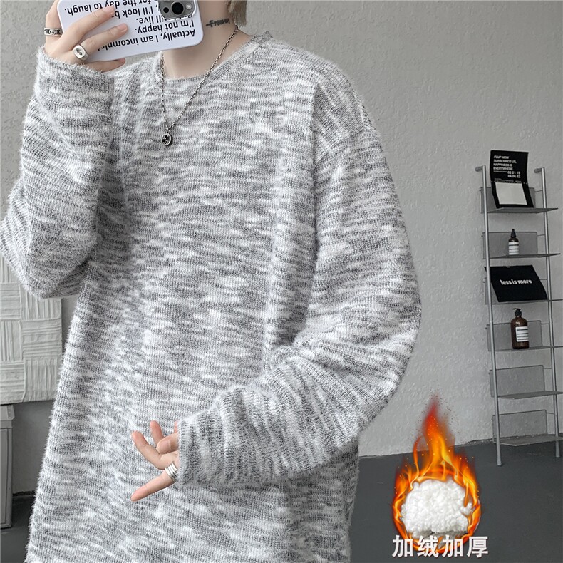 WY10156-特批40 控78 新款圆领简约套头宽松大码卫衣糯米衣服男图片