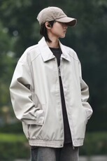 春秋翻领皮衣外套男真皮休闲潮牌百搭美式复古机车日系港风夹克，男装夹克，星座218-1（原230）