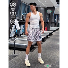 美式速干运动短裤凉感蟒蛇纹理篮球裤子透气中裤DK6001P28，男装休闲裤，星座908