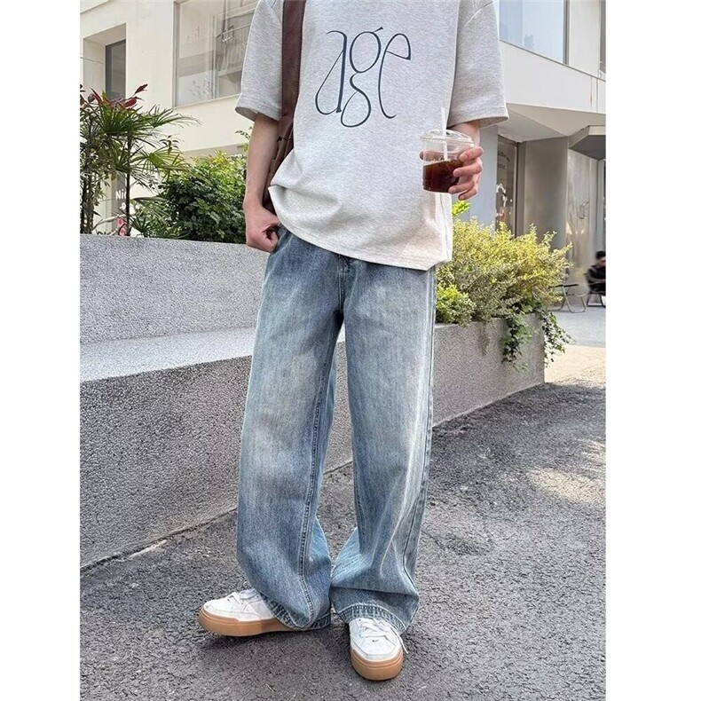 【有货】DBK3056S-批50夏季美式垂感宽松裤子慵懒风松弛感阔腿裤图片