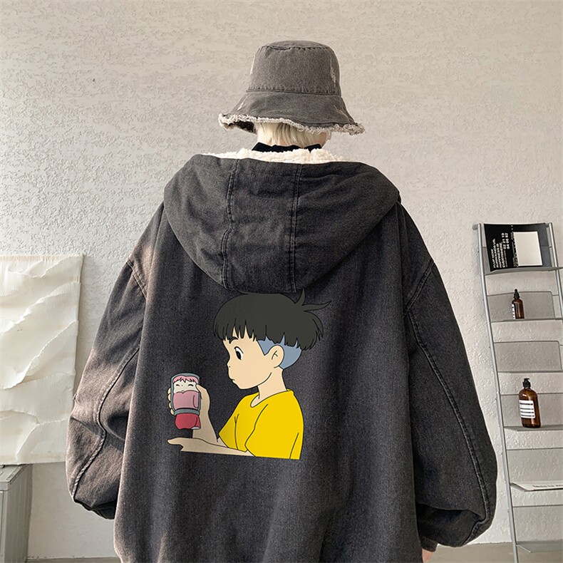 控价158牛仔棉衣男大码加绒羊羔绒牛仔棉服男棉袄NM53200-P140,男装棉衣,电商A040