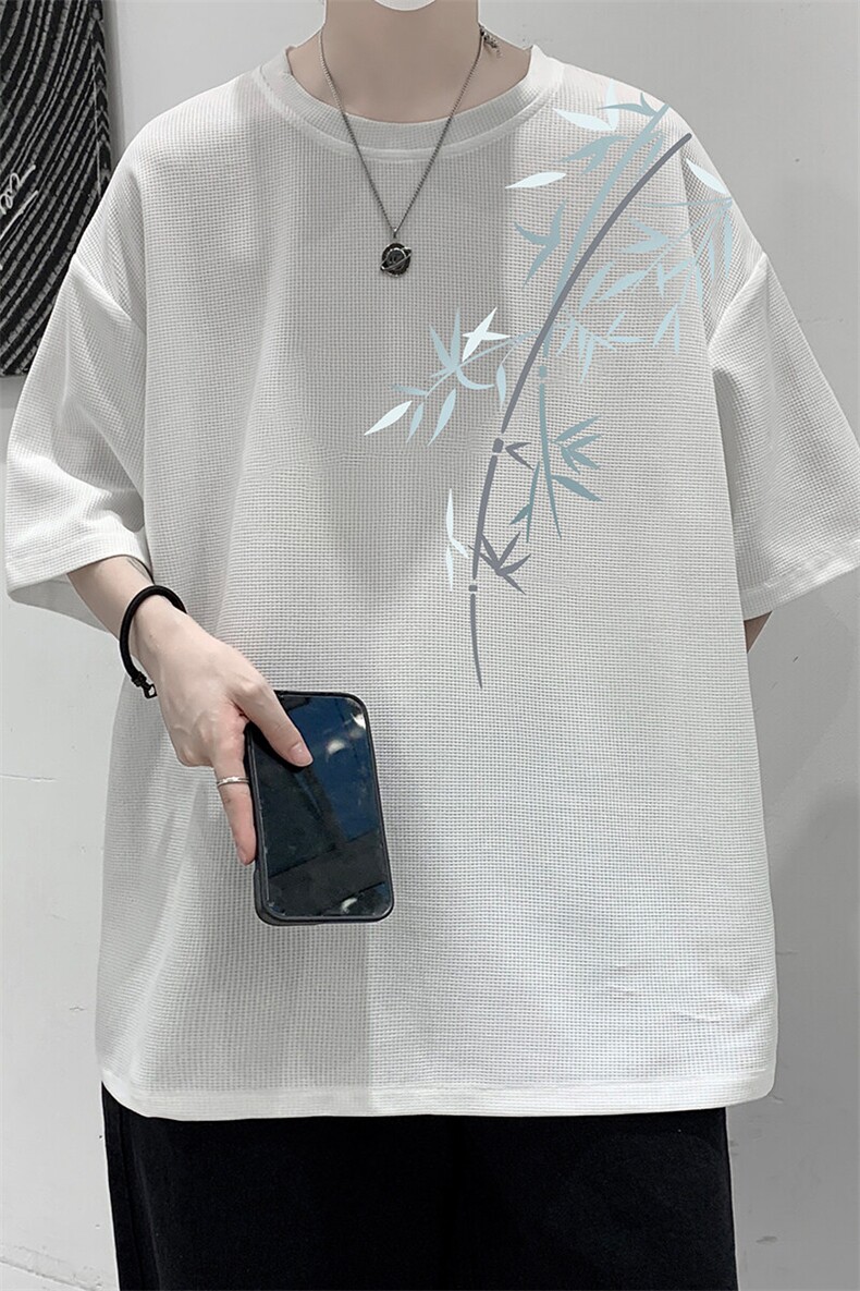 华夫格t恤男短袖男大码五分袖大皂风HT73393-P22,男装T恤,电商A040