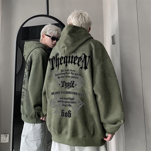 420克麂皮绒潮牌重磅连帽卫衣力推大码男XZ517A-2-JP9903-P55图片