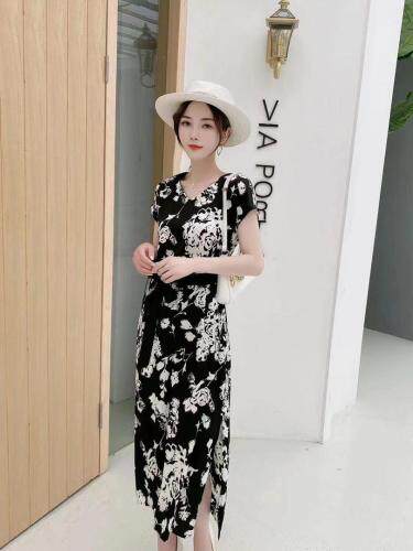 【现货】夏季新款醋酸缎面时尚系腰显瘦连衣裙，女装连衣裙，名怡