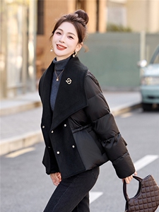 气质大翻领羽绒服2025年冬季新款小个子洋气减龄超好看短款外套图片