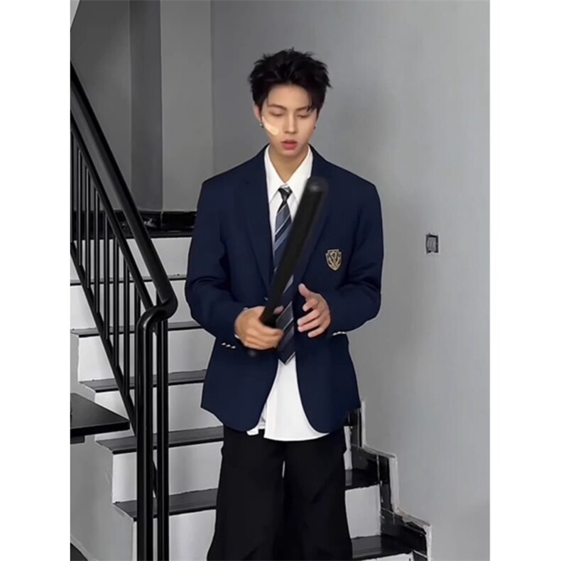 C316XZ000P75春装新款制服DK转场班服校服时尚西装外套男学院,男装西服套装,电商C316
