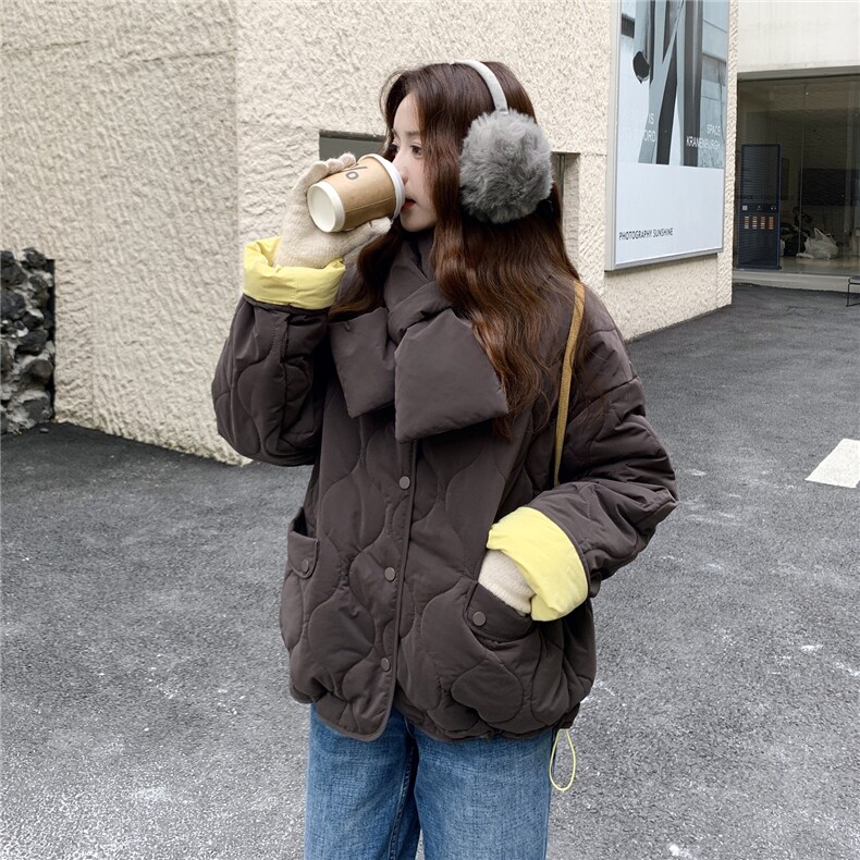 【现货】数据好两面穿保暖棉衣+围巾2C327-9929-P195控318,女装棉衣/棉服,2C327