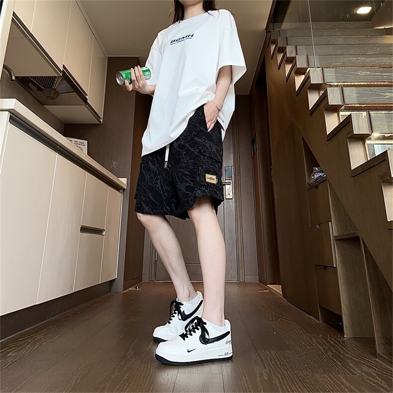 K9057/特P32夏季工装多口袋短裤男女t同款沙滩裤中裤休闲裤子图片