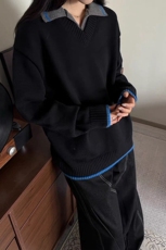 日系简约潮流百搭气质流行ins新款原宿长袖毛衣时尚文艺慵懒，男装针织衫/毛衣，星座218-8