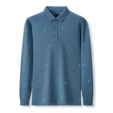 男士2023春秋季新款长袖T恤中青年休闲POLO条纹上衣男PL22321-P70，男装Polo衫，星座1105-3