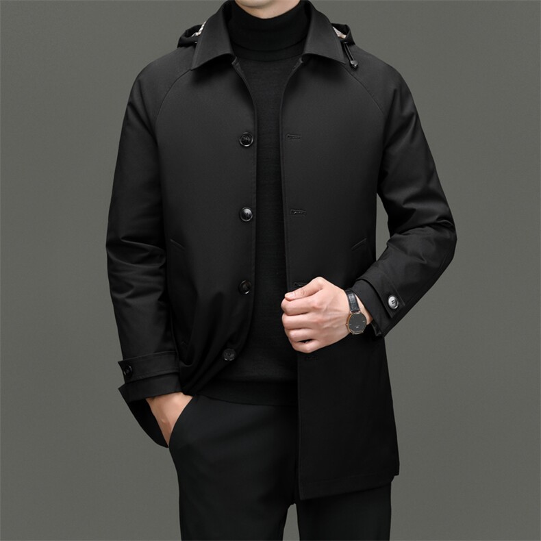 CSYR98829钱塘2020-2厚款时尚休闲冬季新款中年男士风衣外套P220,男装风衣,钱塘207-2