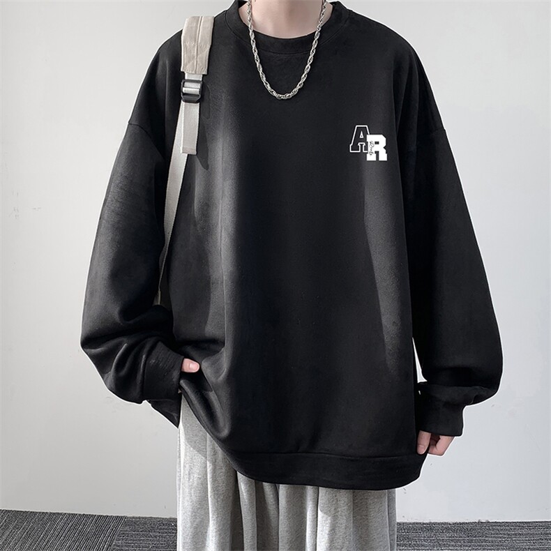 麂皮绒卫衣男大码重磅长袖t恤男JW81369-P35,男装卫衣,电商A040